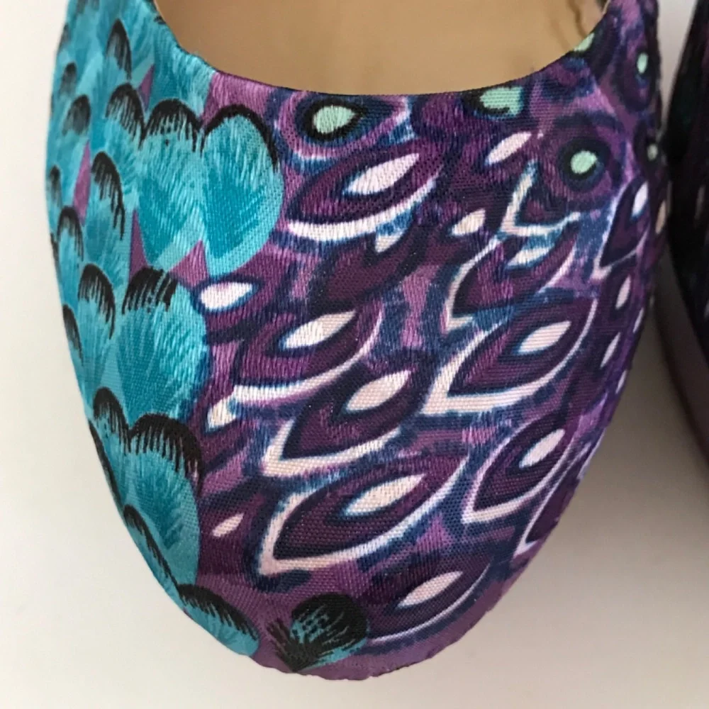 SHOE DAZZLE Platform Stiletto Pumps Purple Peacock Women’s Size 10